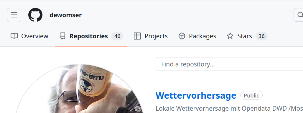 Screenshot  github account